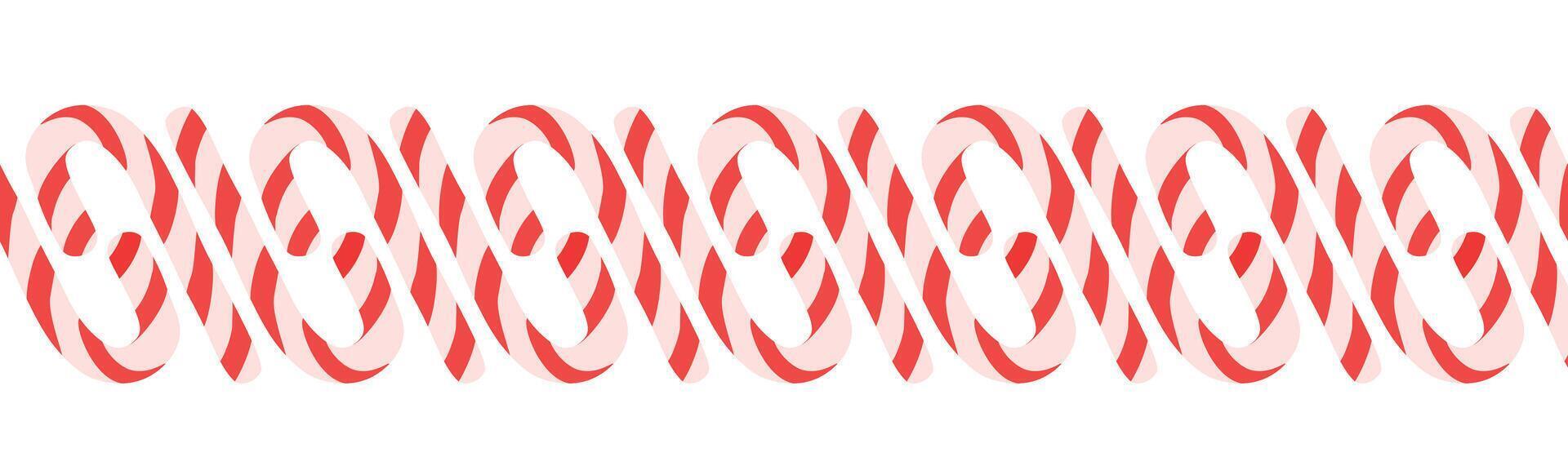 Seamless banner border with striped Christmas candies lollipops vector