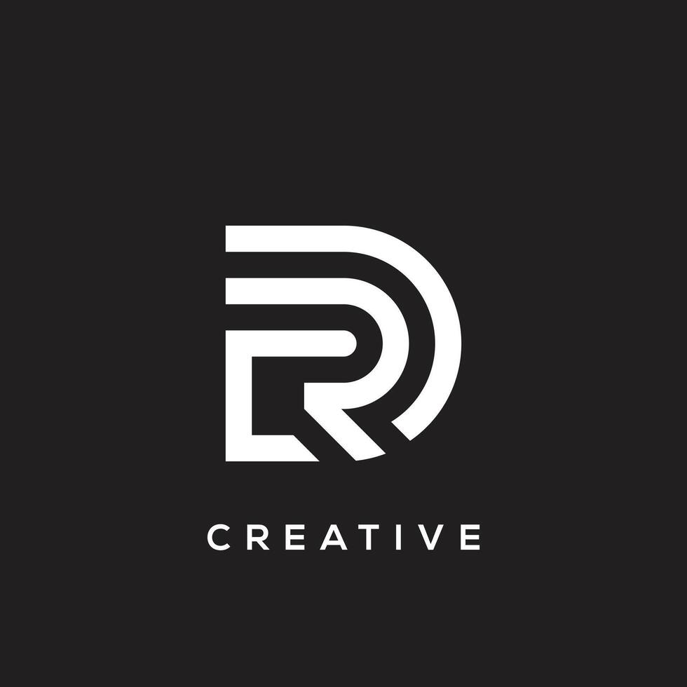 Professional creative trendy awesome artistic DR RD initial based Alphabet icon logo. vector