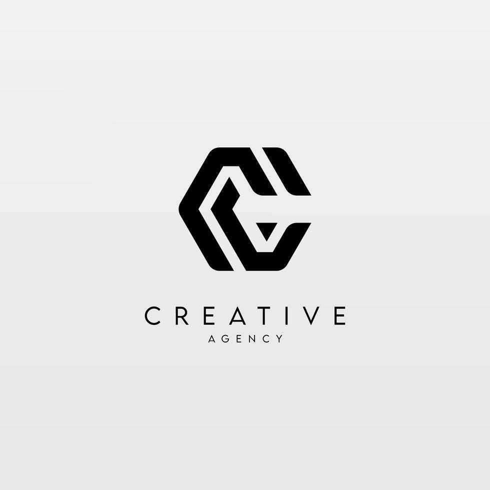 Creative and Minimalist Initials CC Letter Logo Design. vector