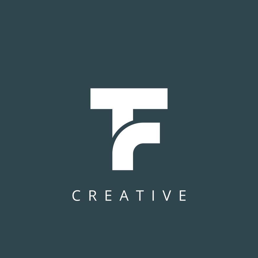 Alphabet TF FT logo design in with white color. vector