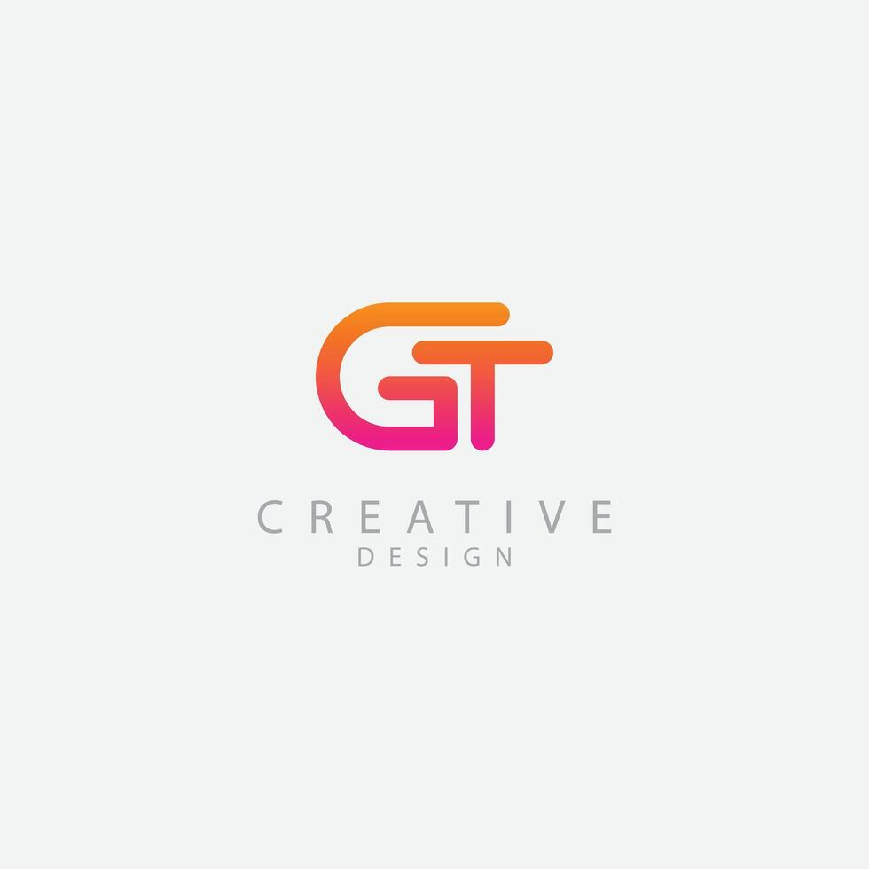 Alphabet G T letters monogram icon logo template. vector