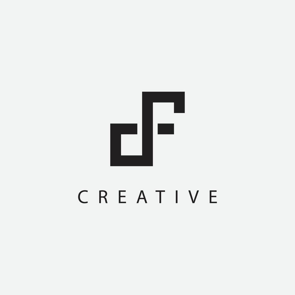 Abstract initial letters FD DF luxury logo monogram icon. vector