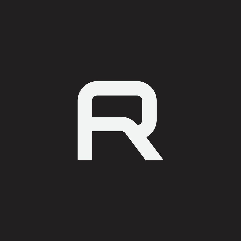 Creative unique style letter R logo design on black background. vector