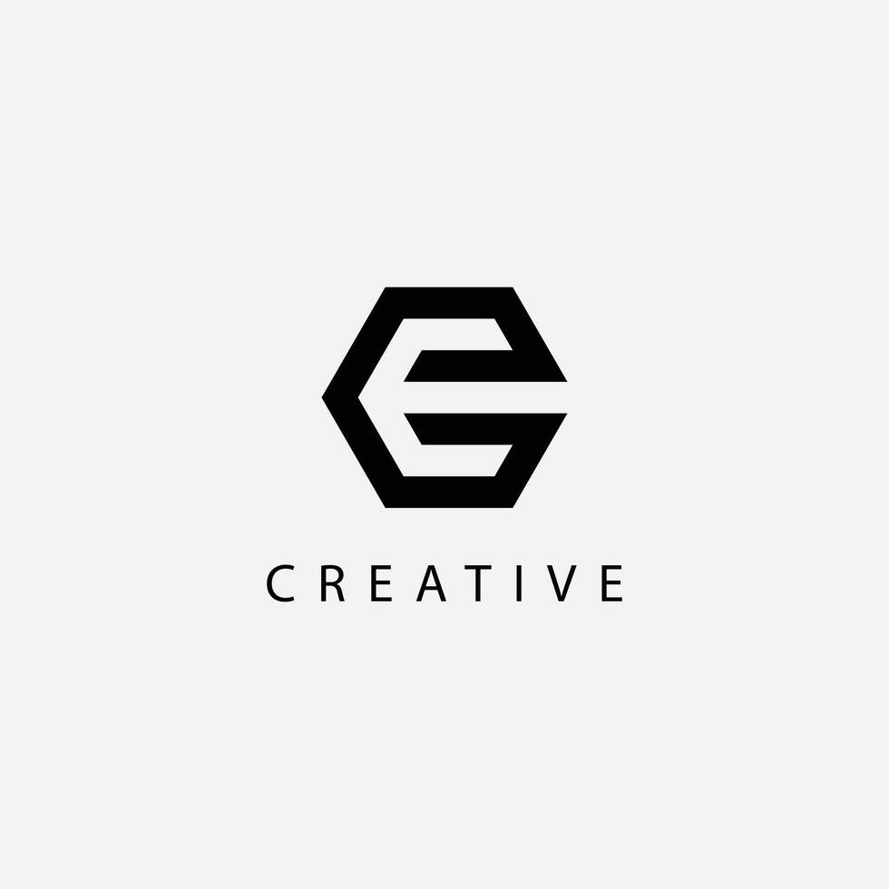 Abstract CE Logo Design with Letters C and E. vector