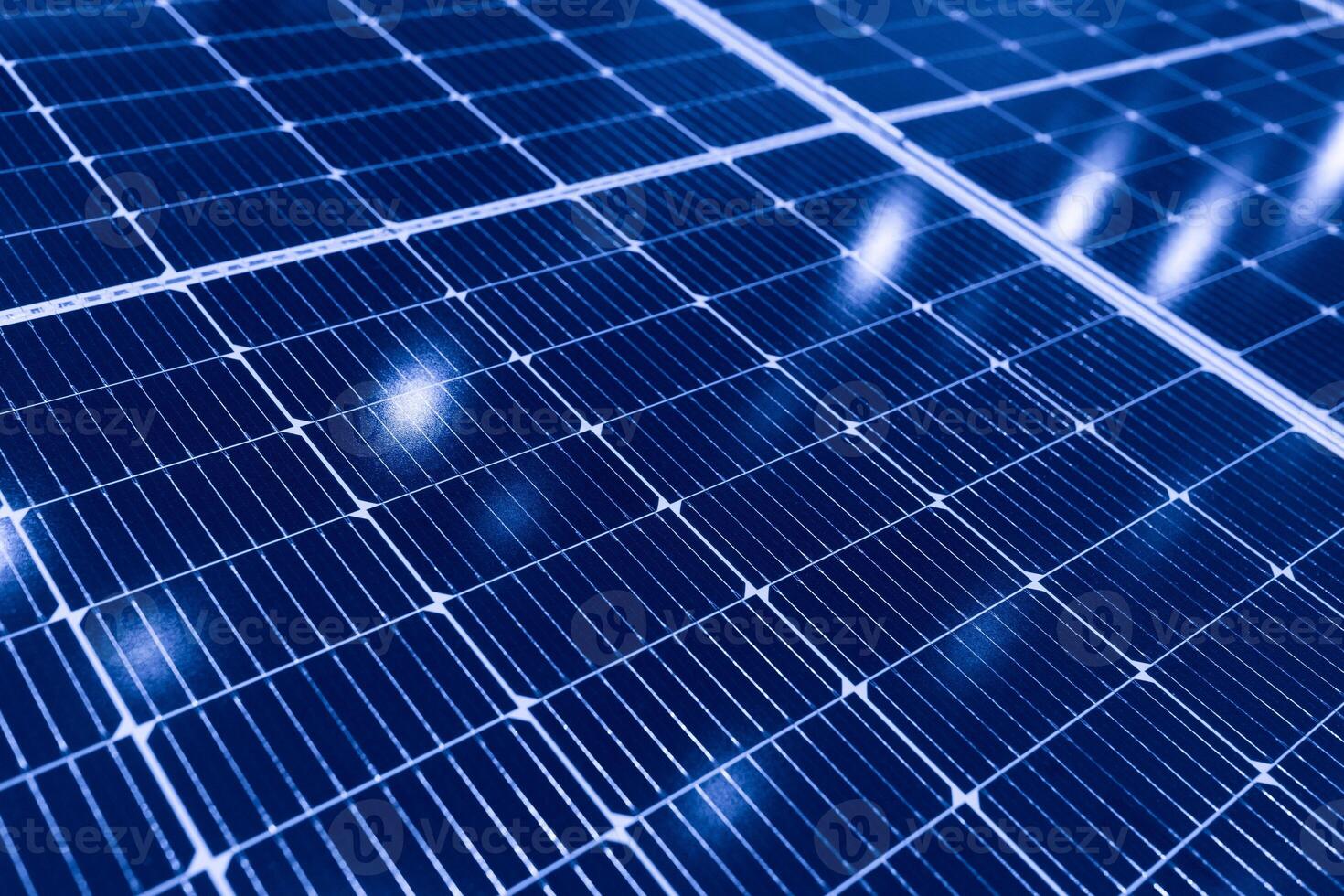 Solar cell or Solar Panel Modern technology for energy revolution, Alternative power source to saving environment, Photovoltaic module blue color tone. photo