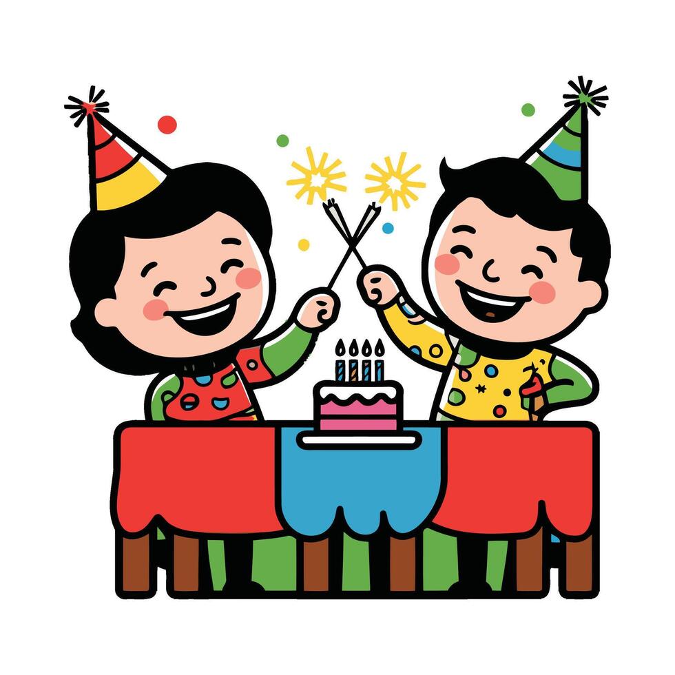 Happy birthday cartoon 2d vector