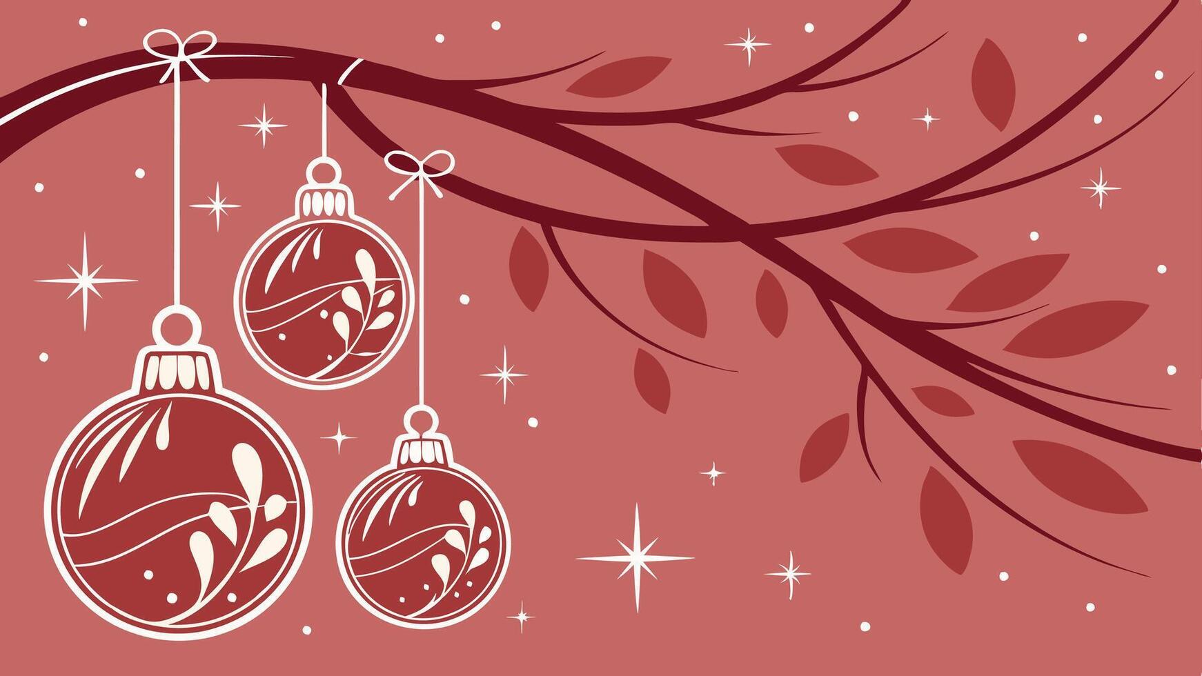 Christmas background with hanging ornaments vector