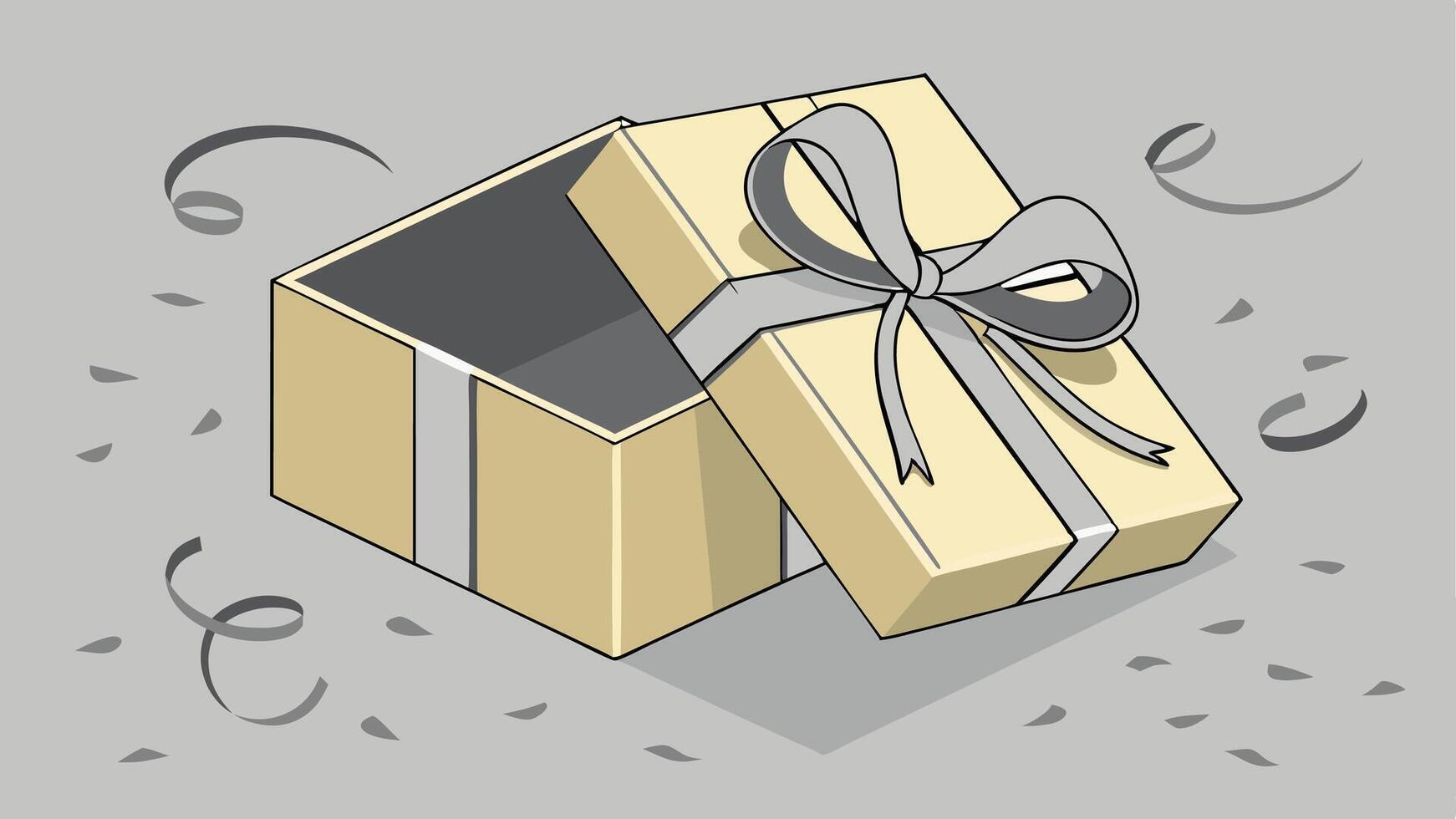 An open gift box with a ribbon and confetti vector