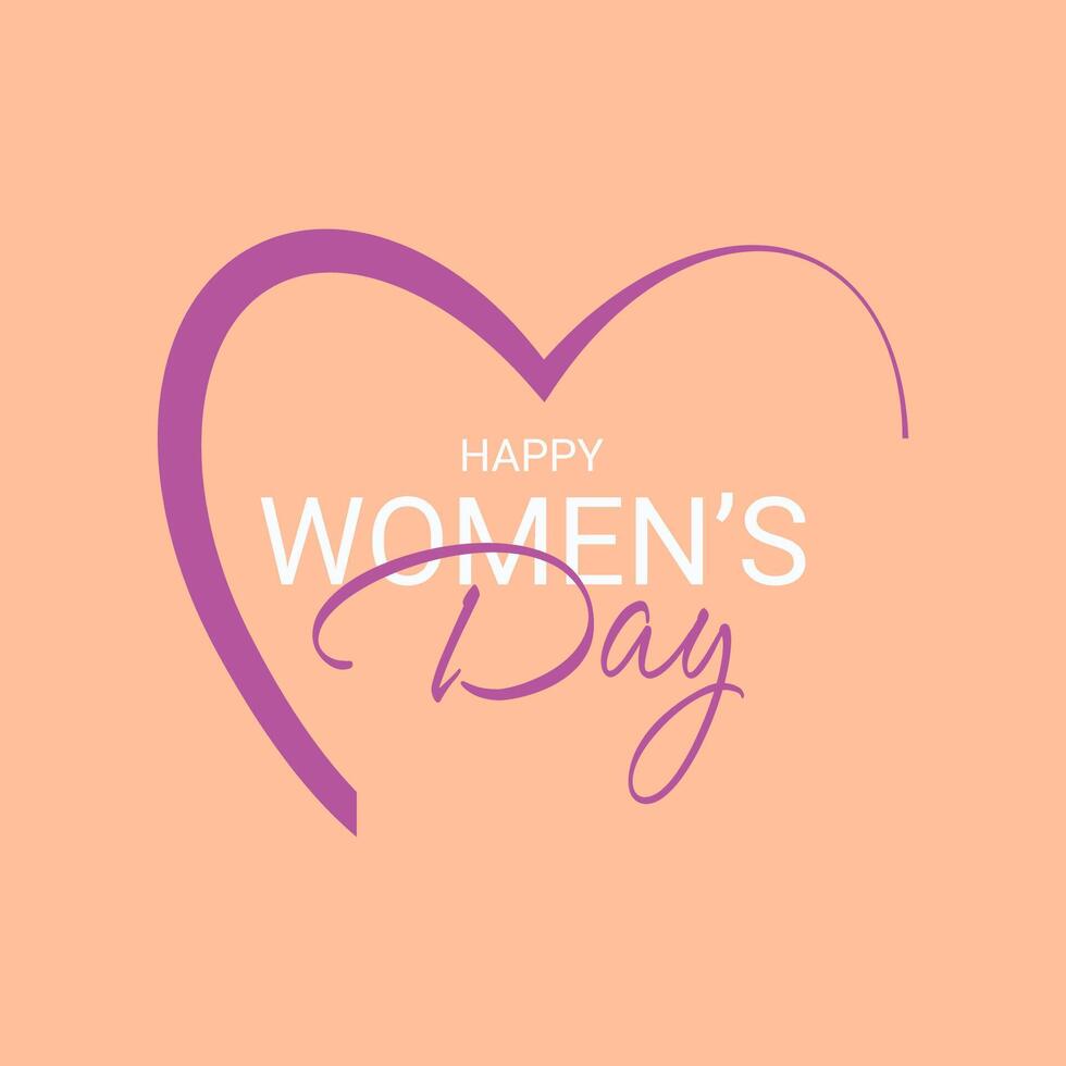 Logo for International Women's Day.8 March.Banner with the color of the year Peach Fuzz. vector