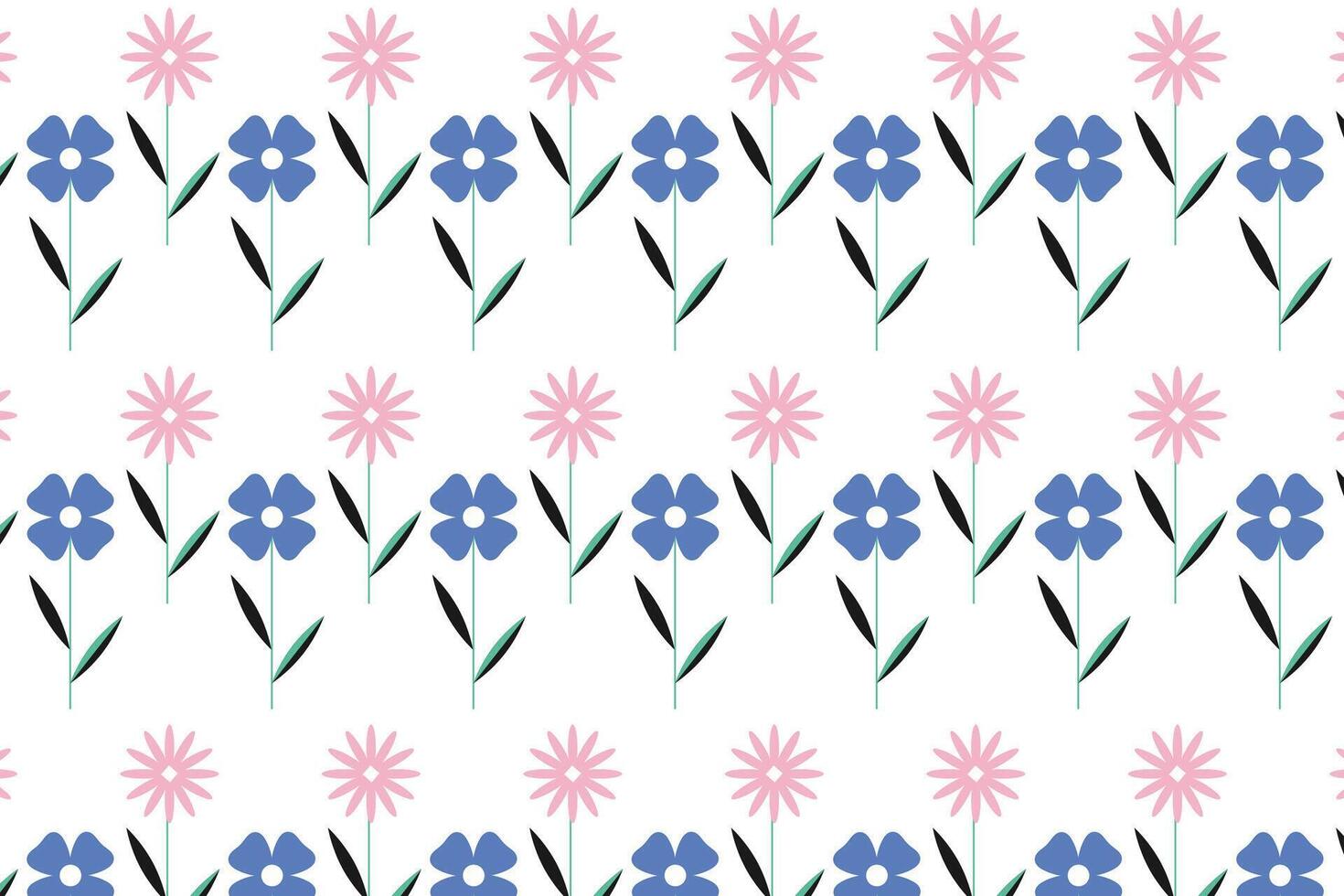 Seamless pattern with geometric flowers. Abstract texture in Bauhaus style vector
