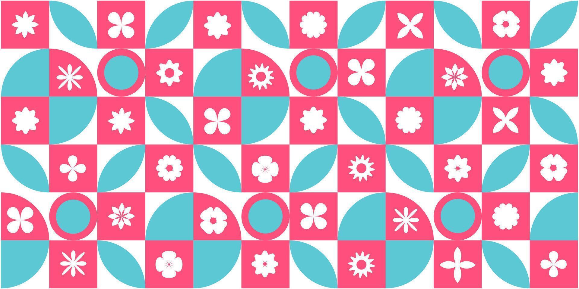 Geometric background in neo-geometry style. Various simple colorful abstract shapes. Brutalism. vector