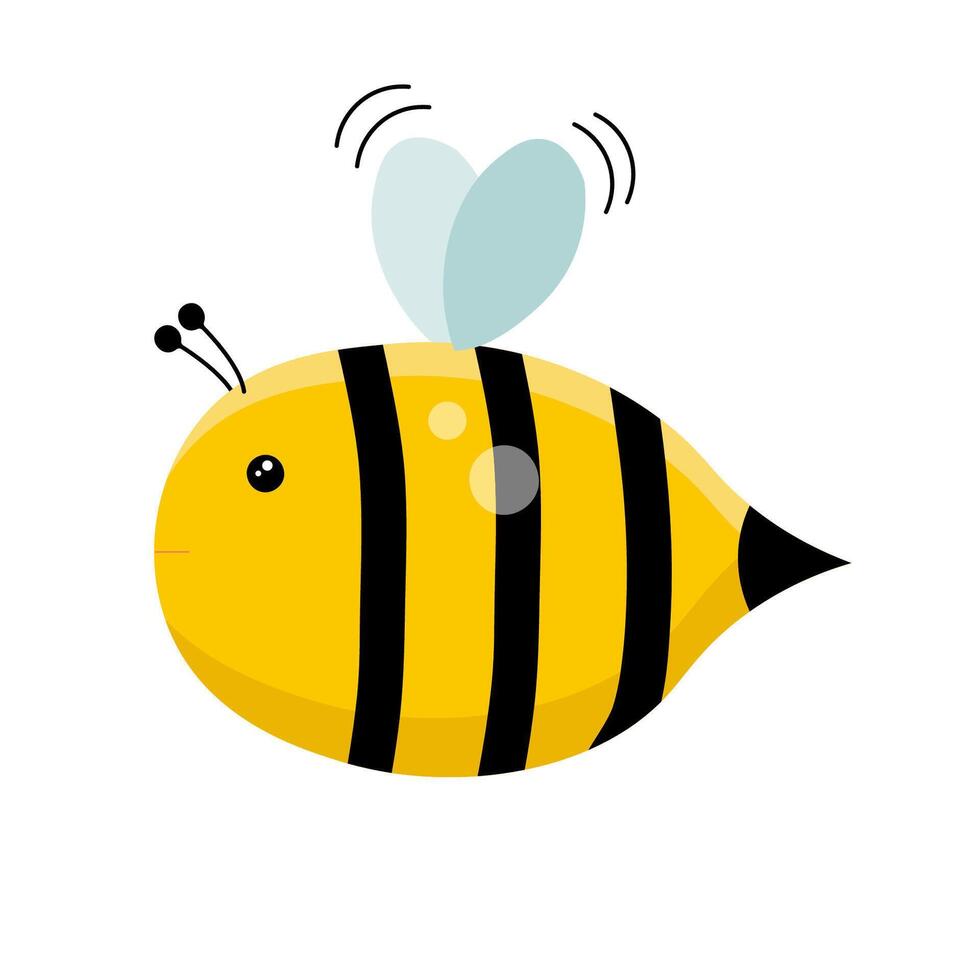 Cartoon style bee on an isolated white background. vector