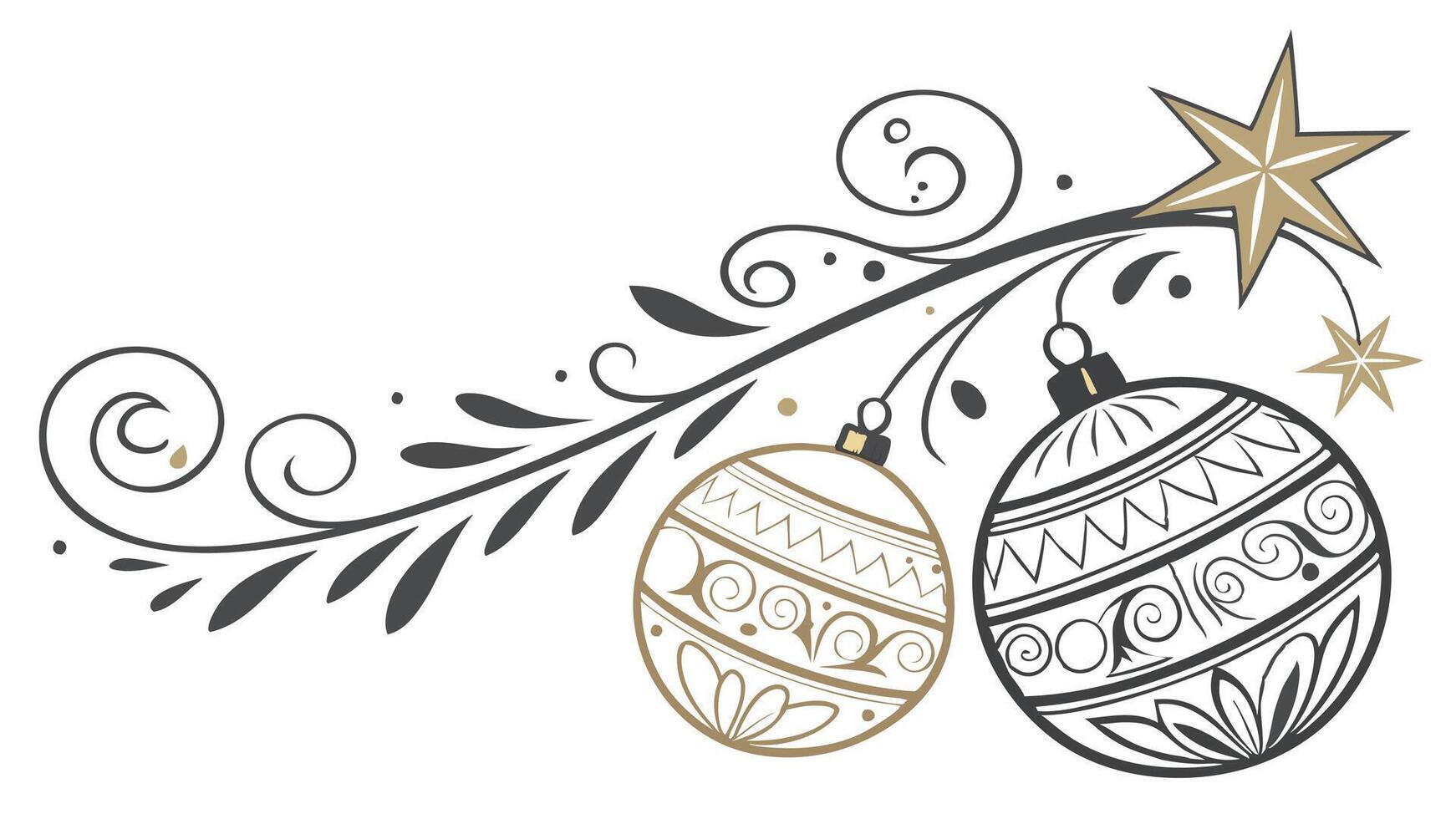Christmas decorations clipart vector