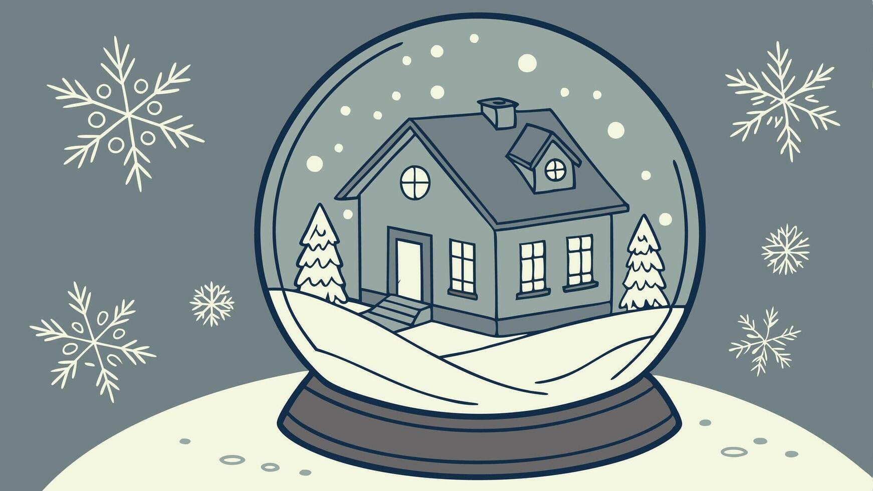 A snow globe with a house inside vector