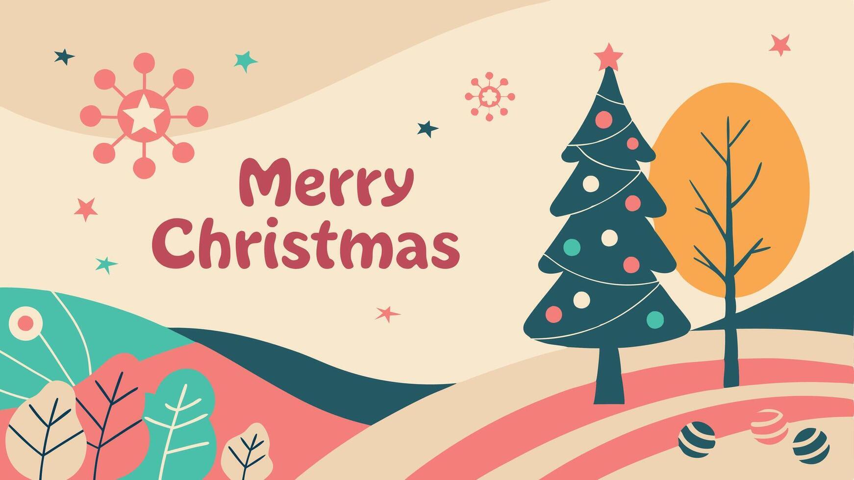 Christmas time. Abstract Christmas art landscape. Merry Christmas. Digital art image. vector