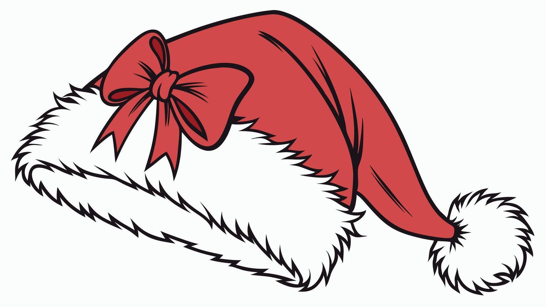 Festive Christmas santa hat isolated on a plain background vector