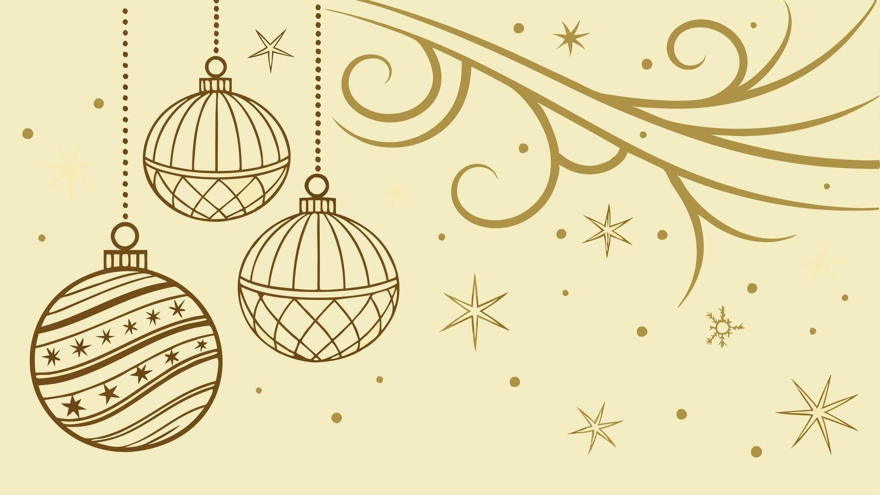 Christmas background with ornaments and stars vector