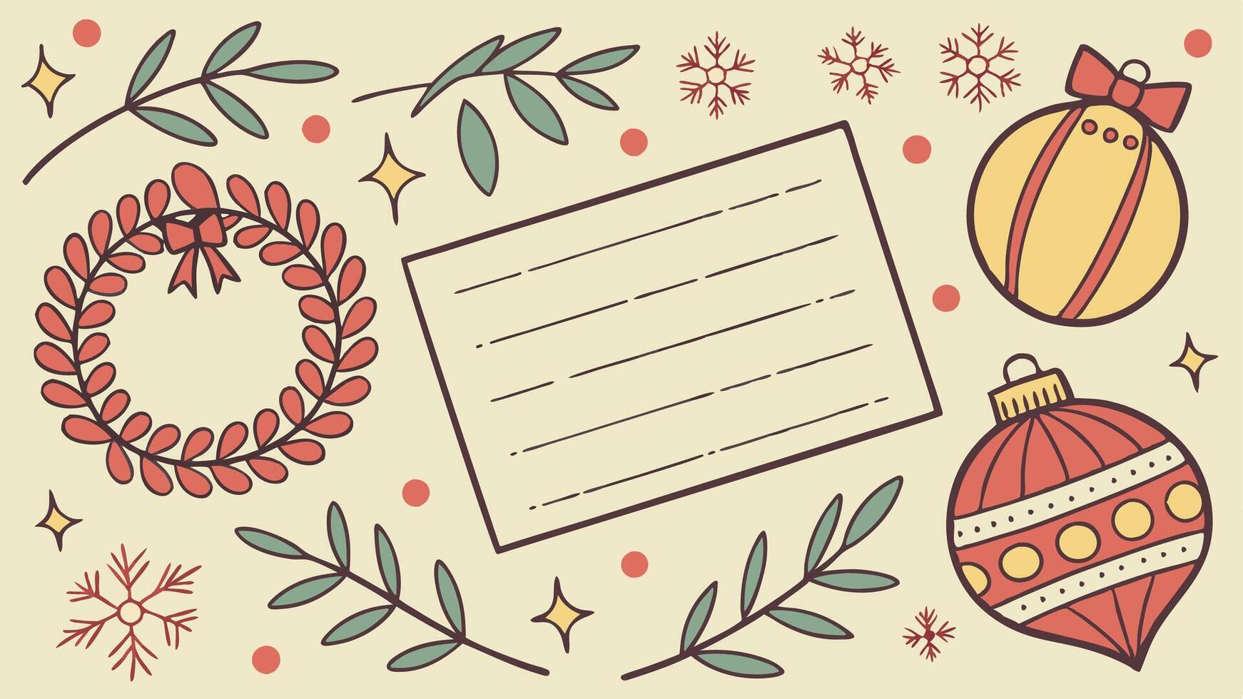 Space for text on textured background surrounded by christmas decoration. background image. vector
