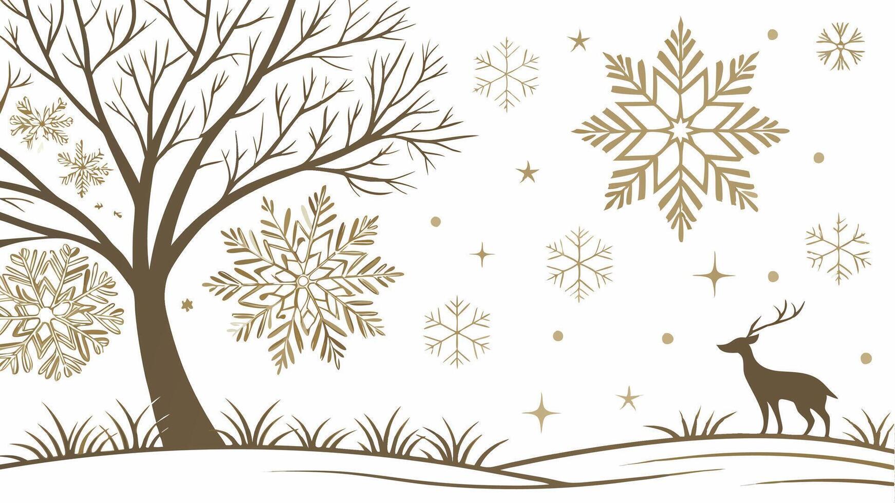 Snowflake winter abstract gold decoration background holiday year christmas white snow. vector