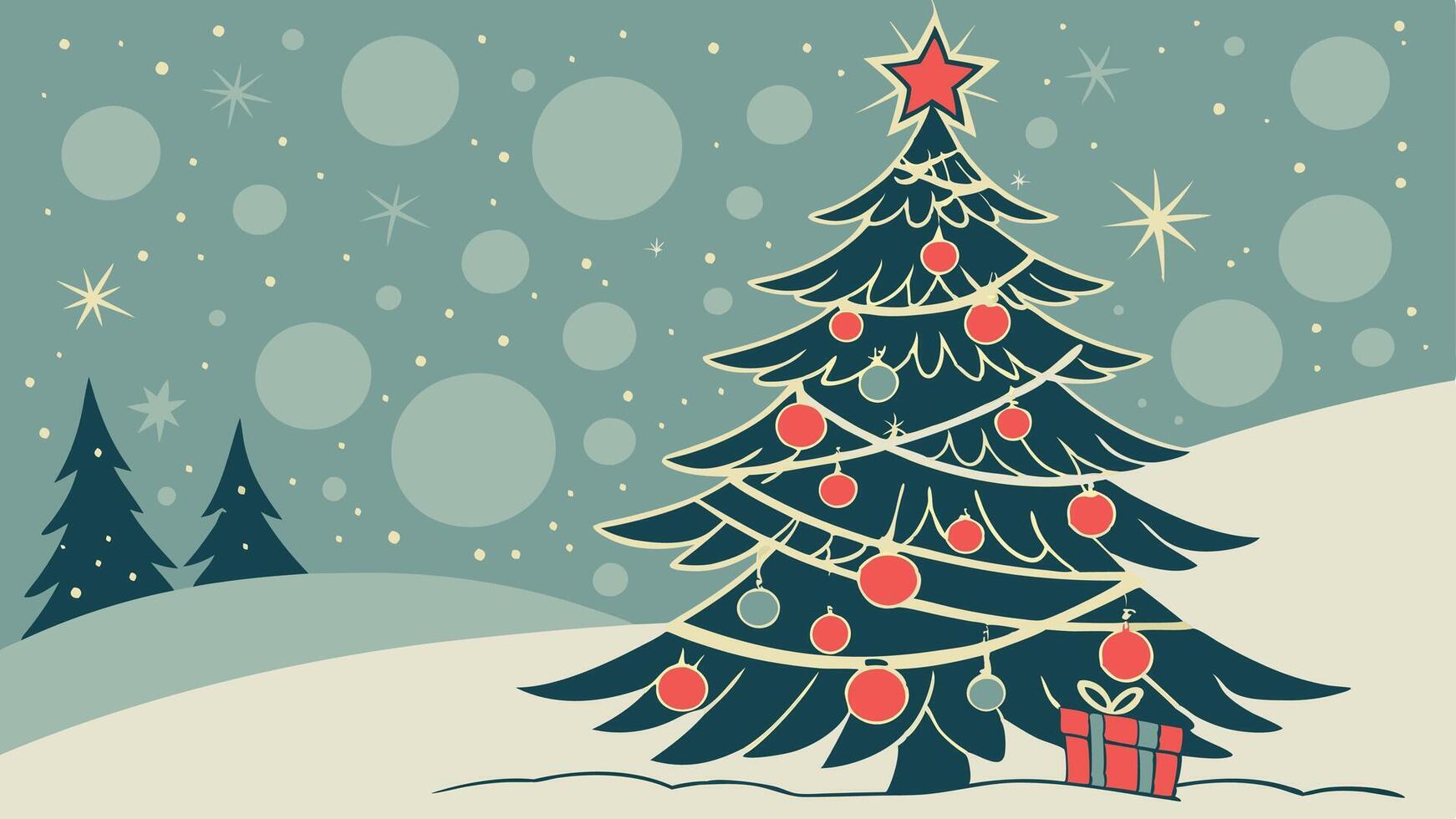 Beautiful christmas tree and bokeh background .glittering. paticle. vector
