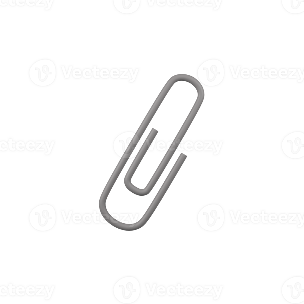 Paper clip isolated 3d render icon illustration png