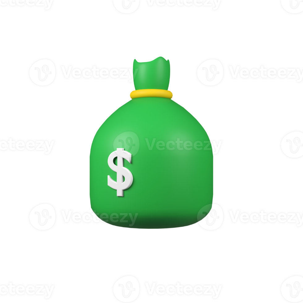 Money bag isolated 3d render icon illustration png