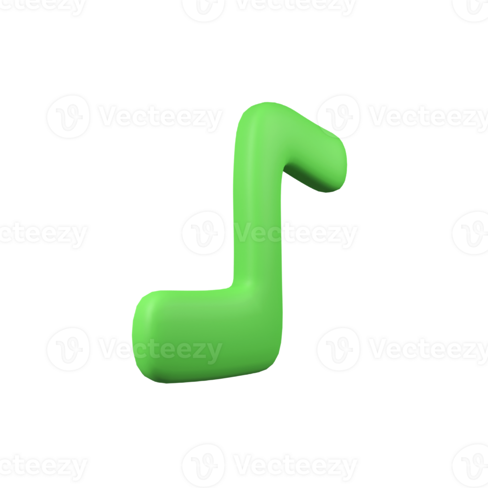 Music notes isolated 3d render icon illustration png