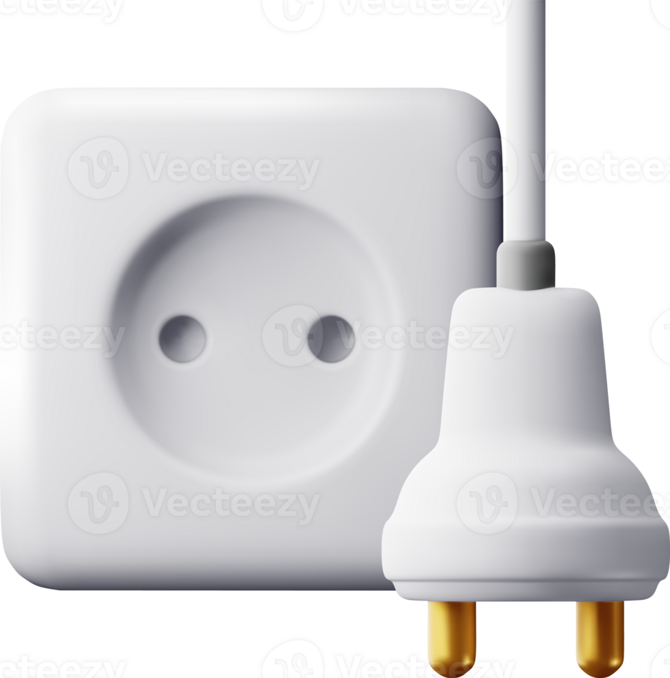 3d white plug and socket png