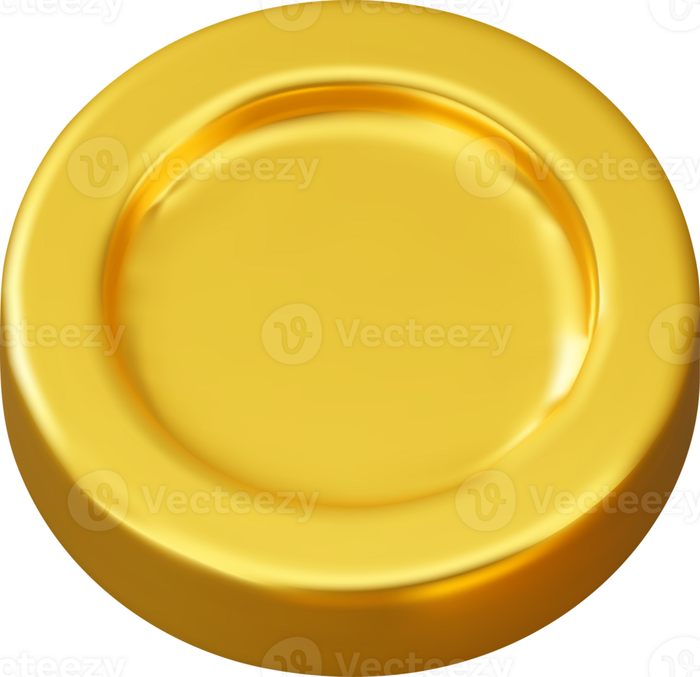 3D Shiny Gold Coin Icon png