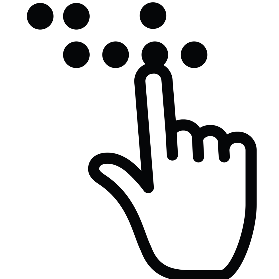 Hand pointing at dots icon on a transparent background png