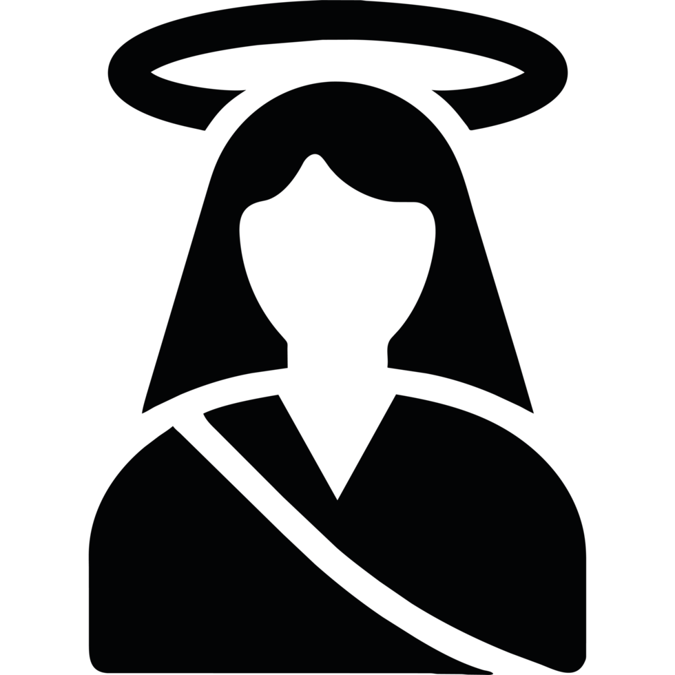 catholic religion woman silhouette icon on a transparent background png
