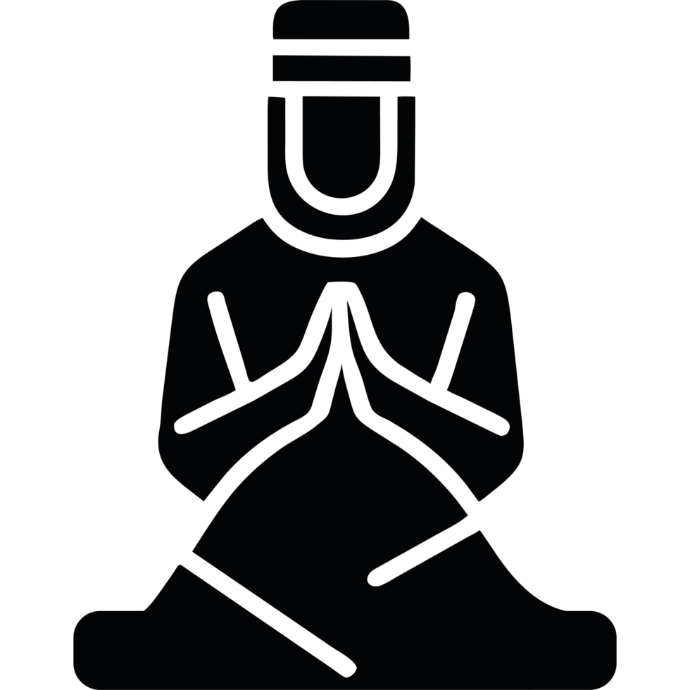 A man sitting in a meditation pose icon on a transparent background png