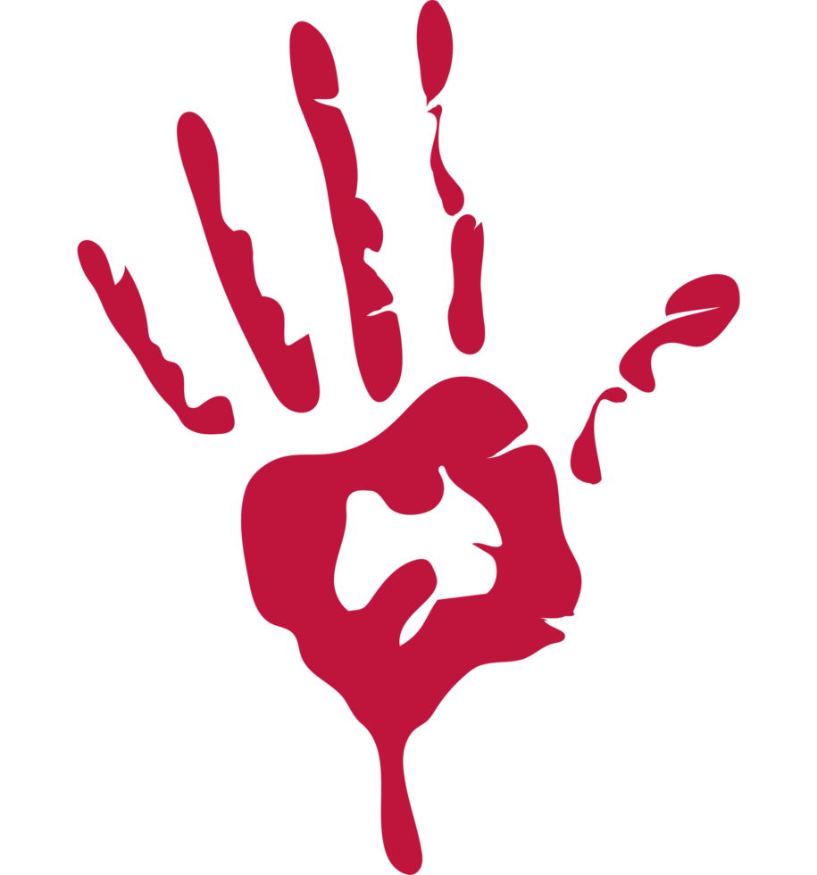A hand with blood dripping icon on a transparent background png