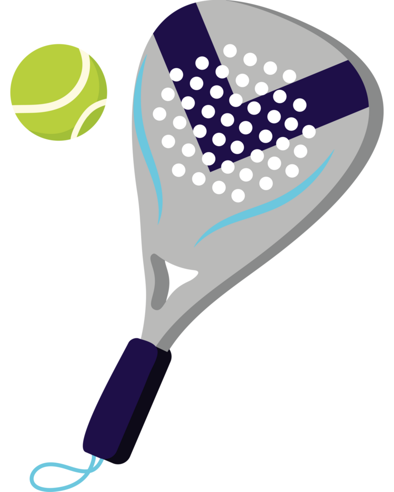 A tennis racket and ball icon on a transparent background png