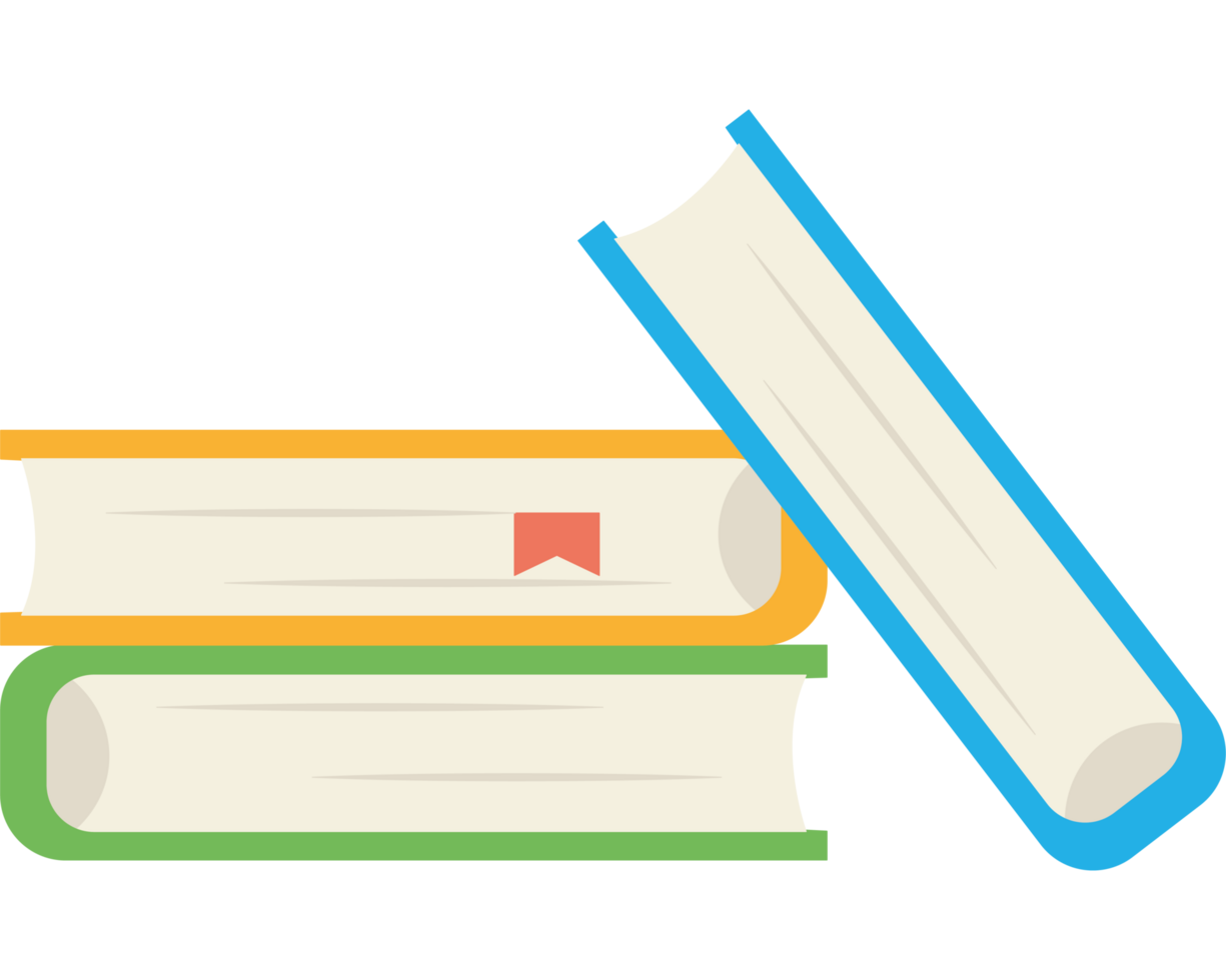 A stack of books icon on a transparent background png