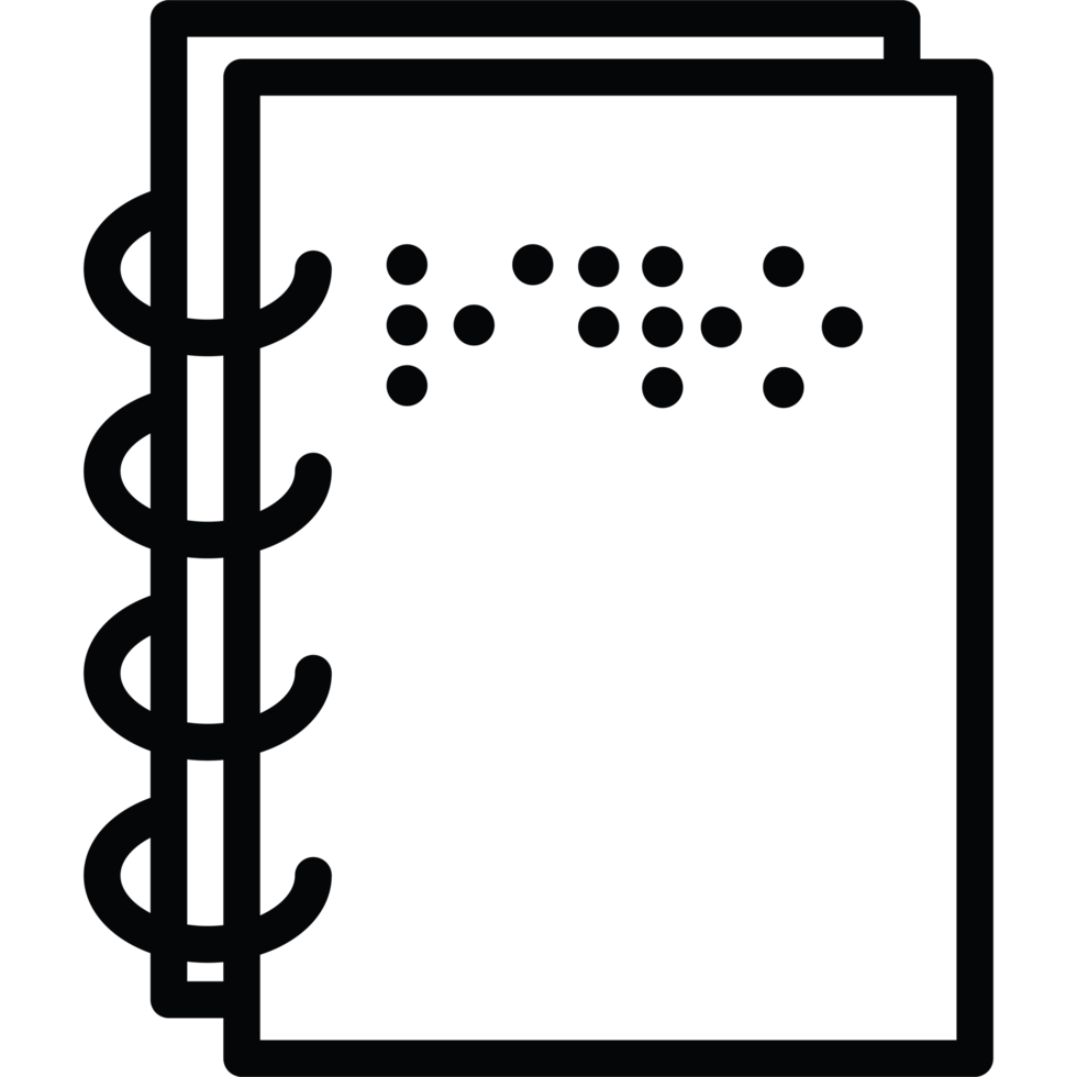 braille alphabet book illustration on a transparent background png