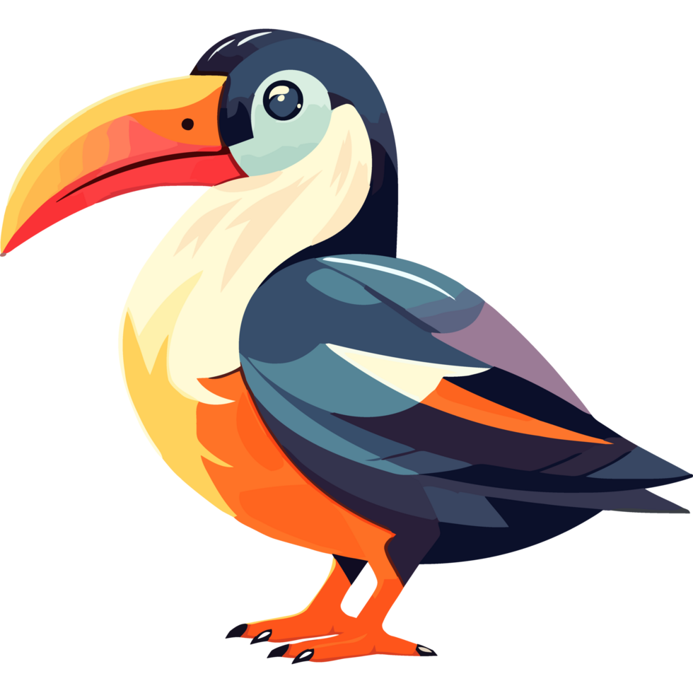 exotic cute toucan bird icon on a transparent background png
