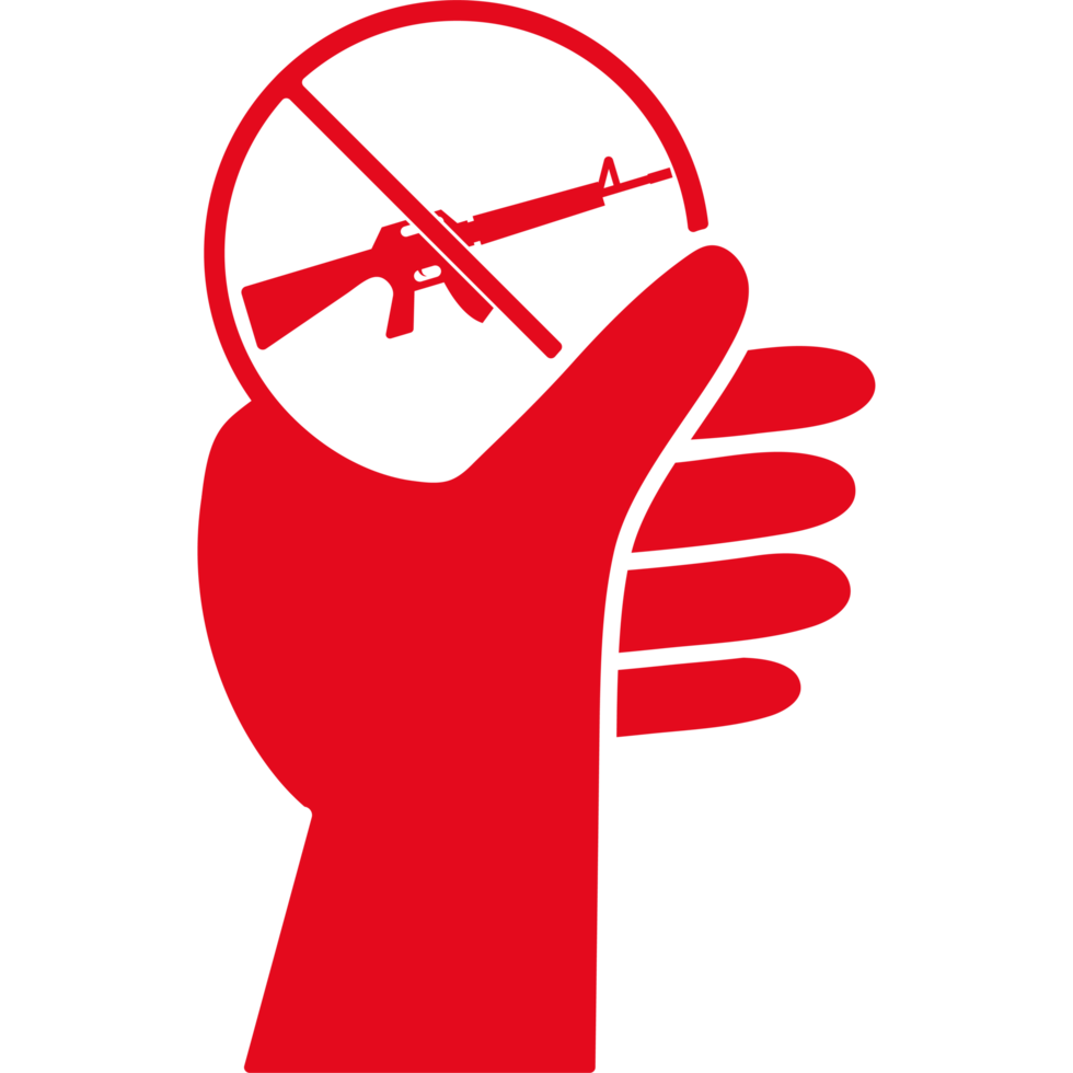 red hand day illustration of red hand with ban guns sign png