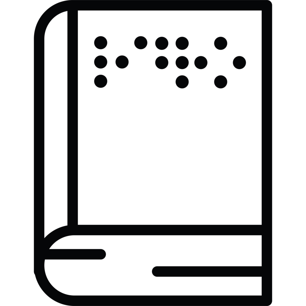 Braille book icon on a transparent background png