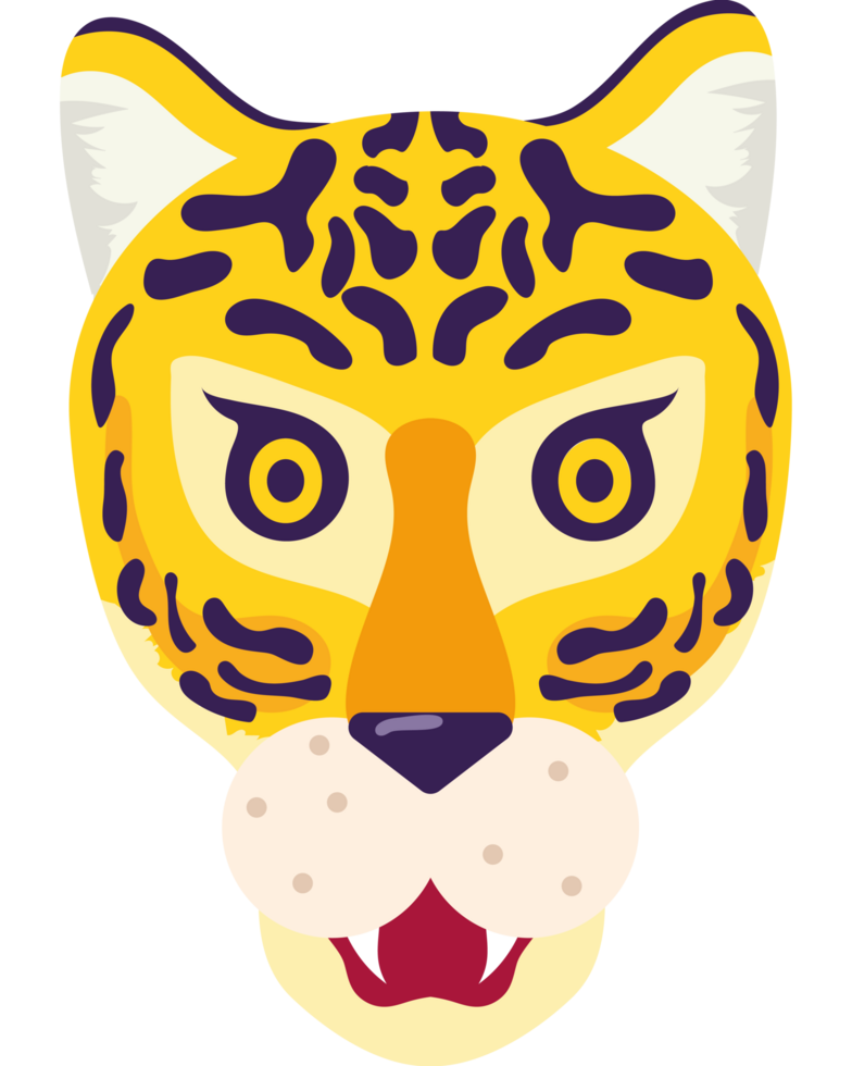 jaguar face illustration on a transparent background png