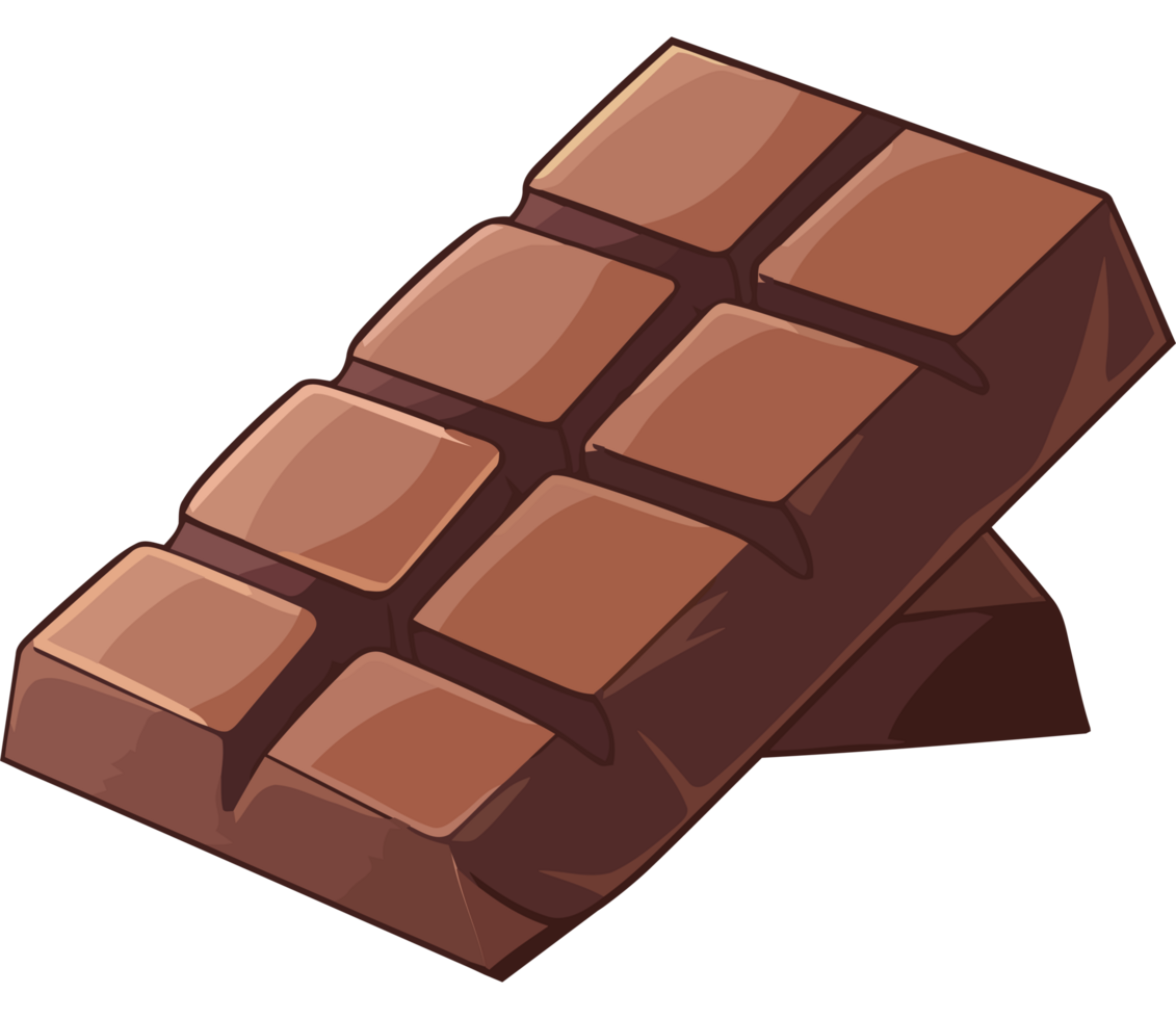 Chocolate bar, sweet snack stack icon on a transparent background png
