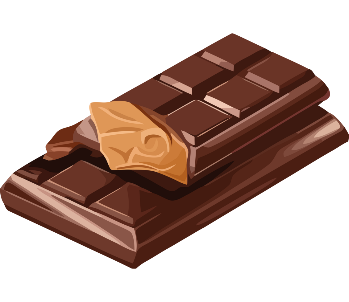 Dark chocolate slice, a sweet gourmet snack icon on a transparent background png