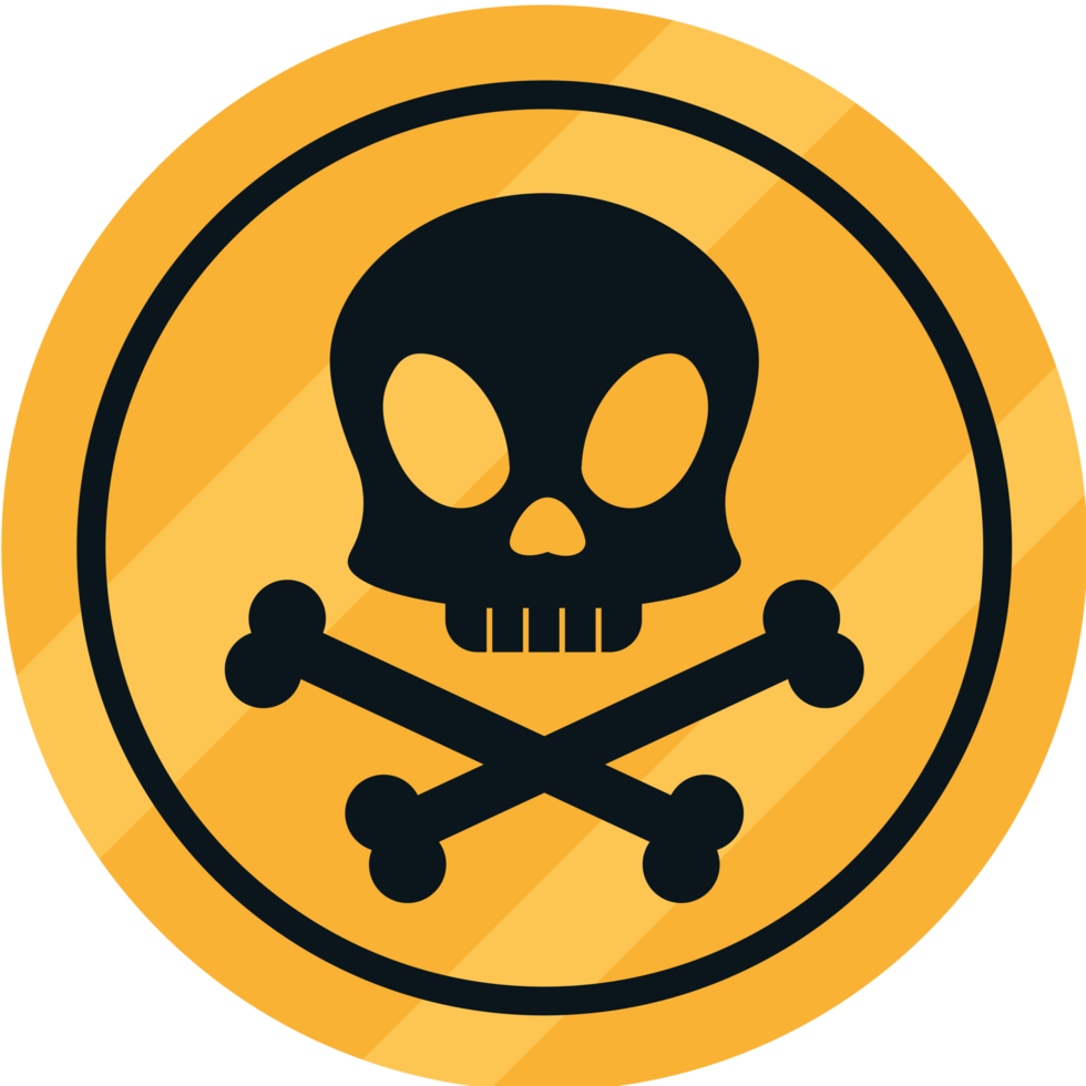Danger symbol icon on a transparent background png