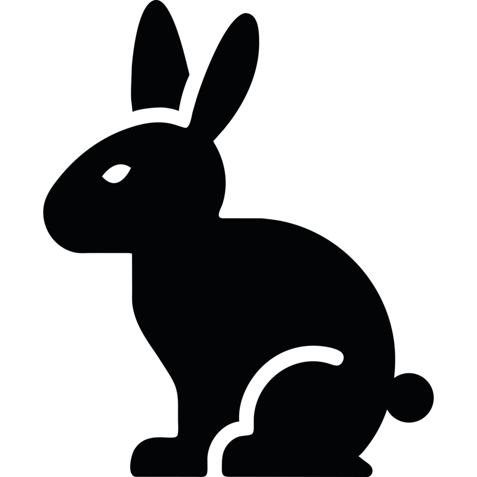silhouette of a rabbit icon on a transparent background png