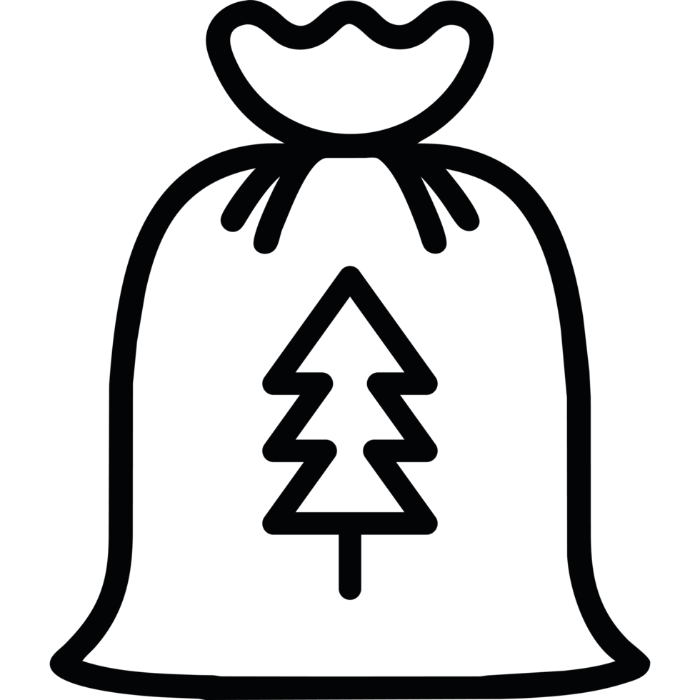 Christmas bag with tree icon on a transparent background png