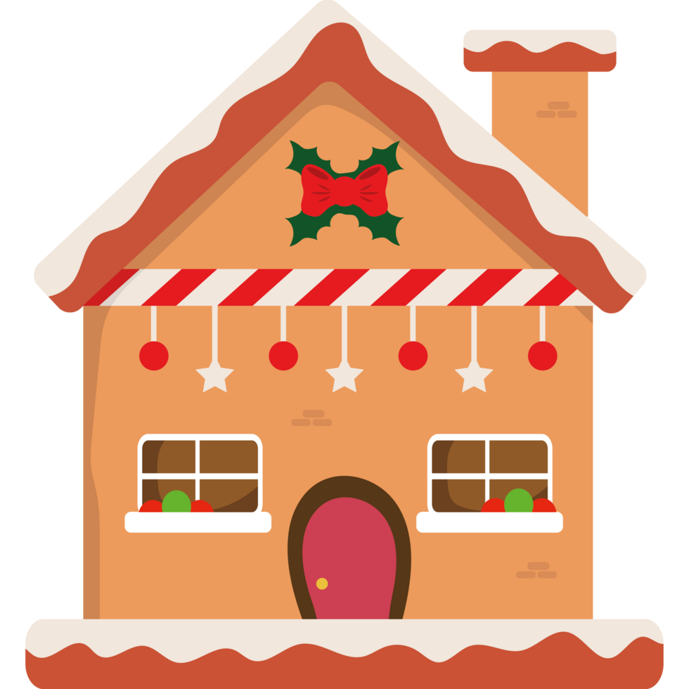 christmas house sweet gingerbread icon on a transparent background png