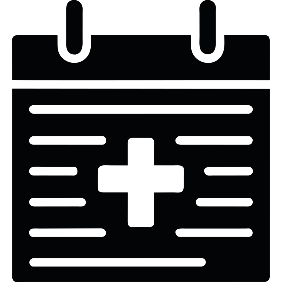 medical calendar icon on a transparent background png
