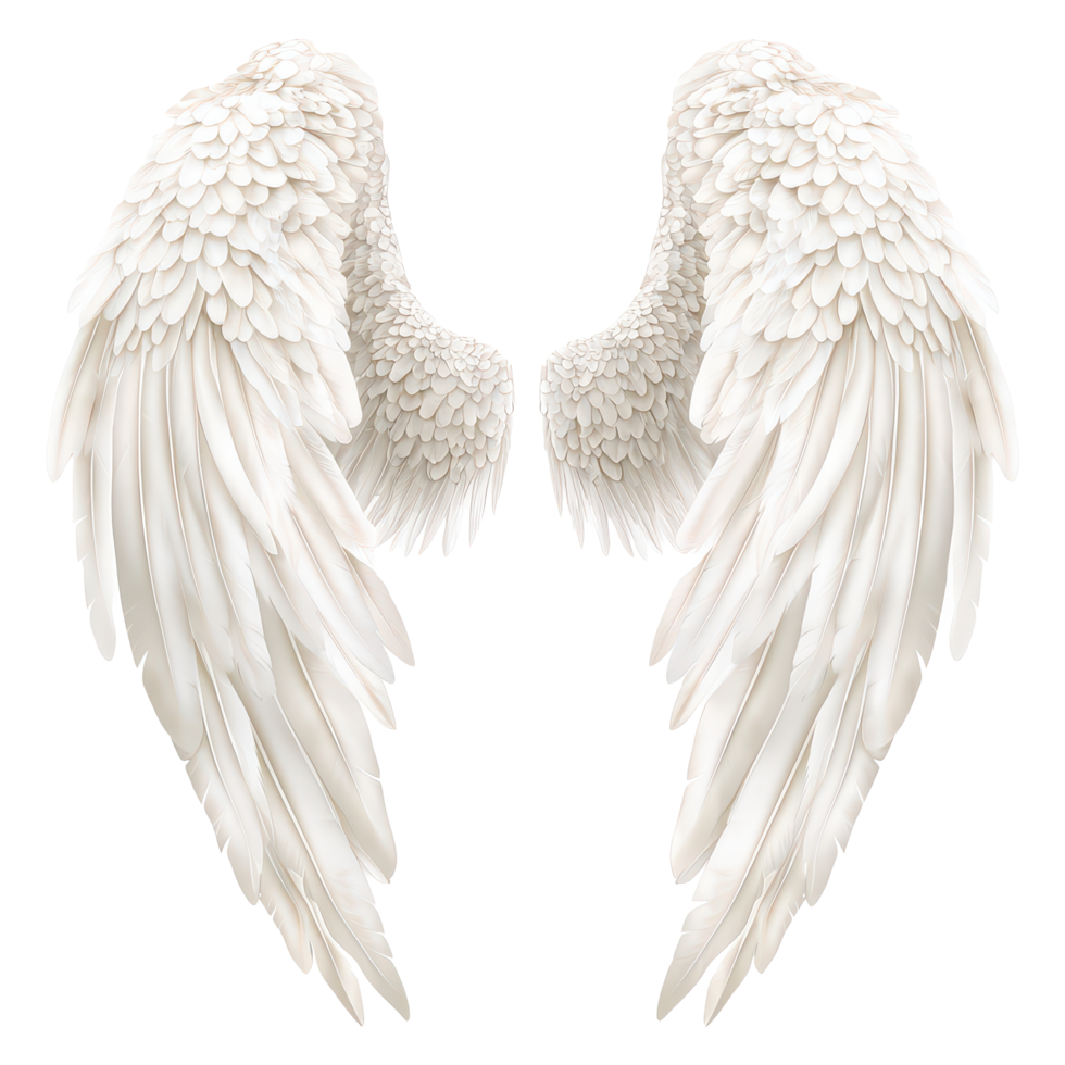 Realistic angel wings design on a transparent background, perfect for creative projects and inspirational themes, Angel Wings - transparent background realistic, transparent background. png