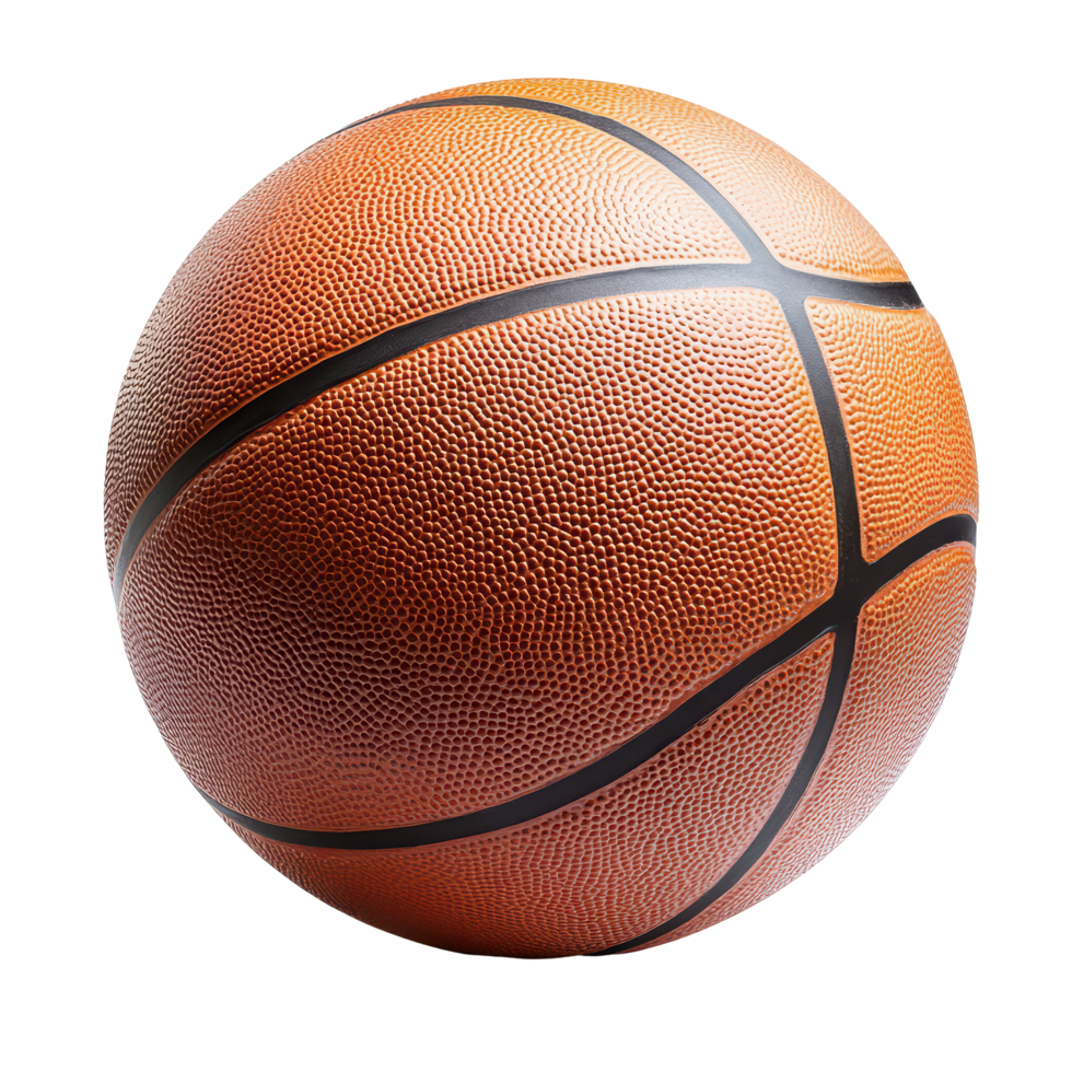 A basketball ball on a clean transparent background highlighting its texture and design for sports enthusiasts, basketball ball on isolated on transparent background png