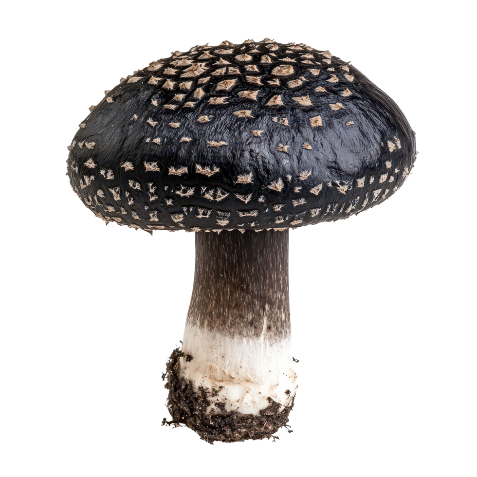 Exploring the unique features of black galingale fungus against a backdrop, Black Galingale isolated on transparent background png